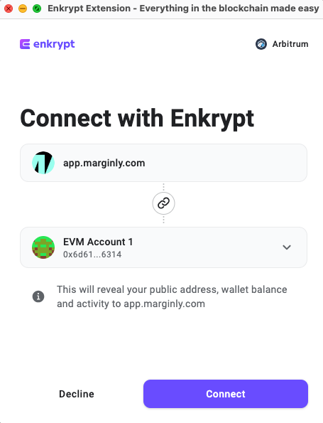 Using Marginly with Enkrypt